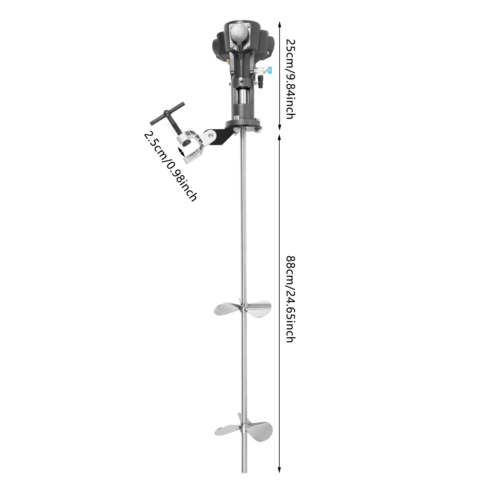 Misturador Pneumã¡tico, Potãªncia De 1/2 Hp, Capacidade De Agitaã§ã£o De 190l, Prata Oem