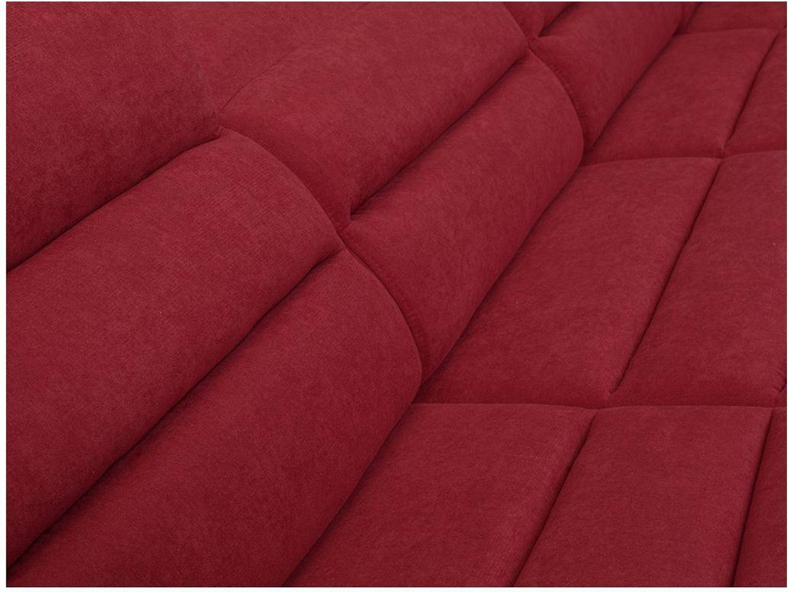 Sofá Cama Boileau VENTE-UNIQUE (Preto e Vermelho - Pele sintética - 362x217x100 cm/Dimensões da cama: 120 – 139 cm)