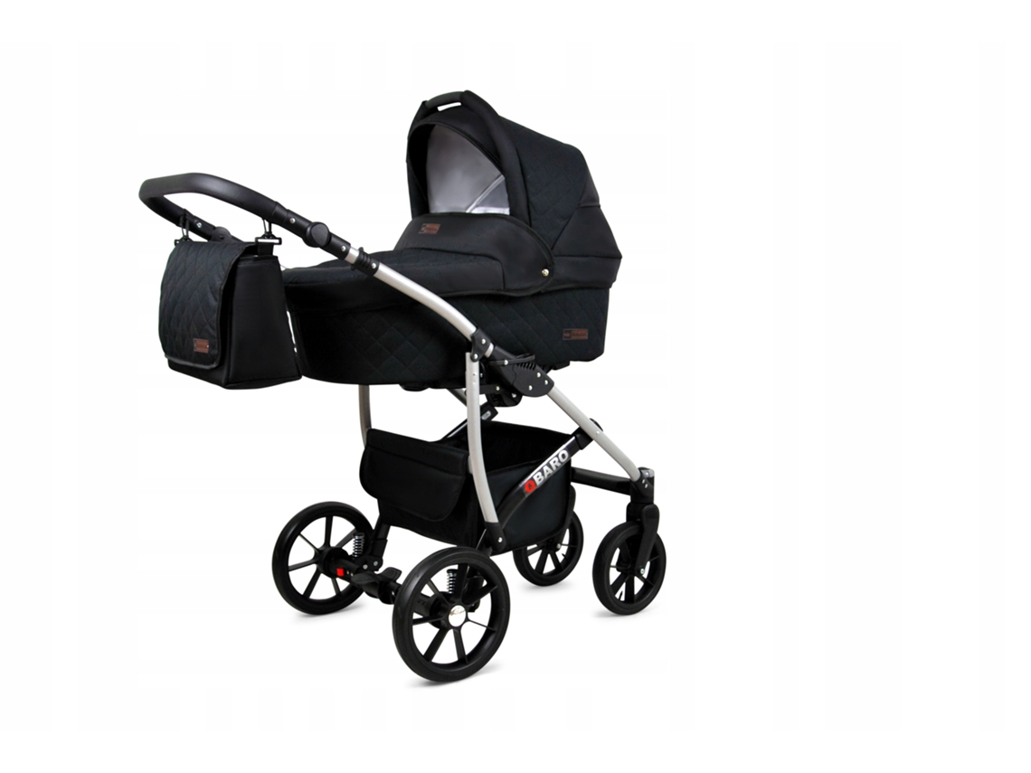 Carrinho de Bebé Multifuncional BABYLUX QBARO 4 Em 1 -Onyx - Ajustável e dobrável Construção leve em alumínio - Acessórios
