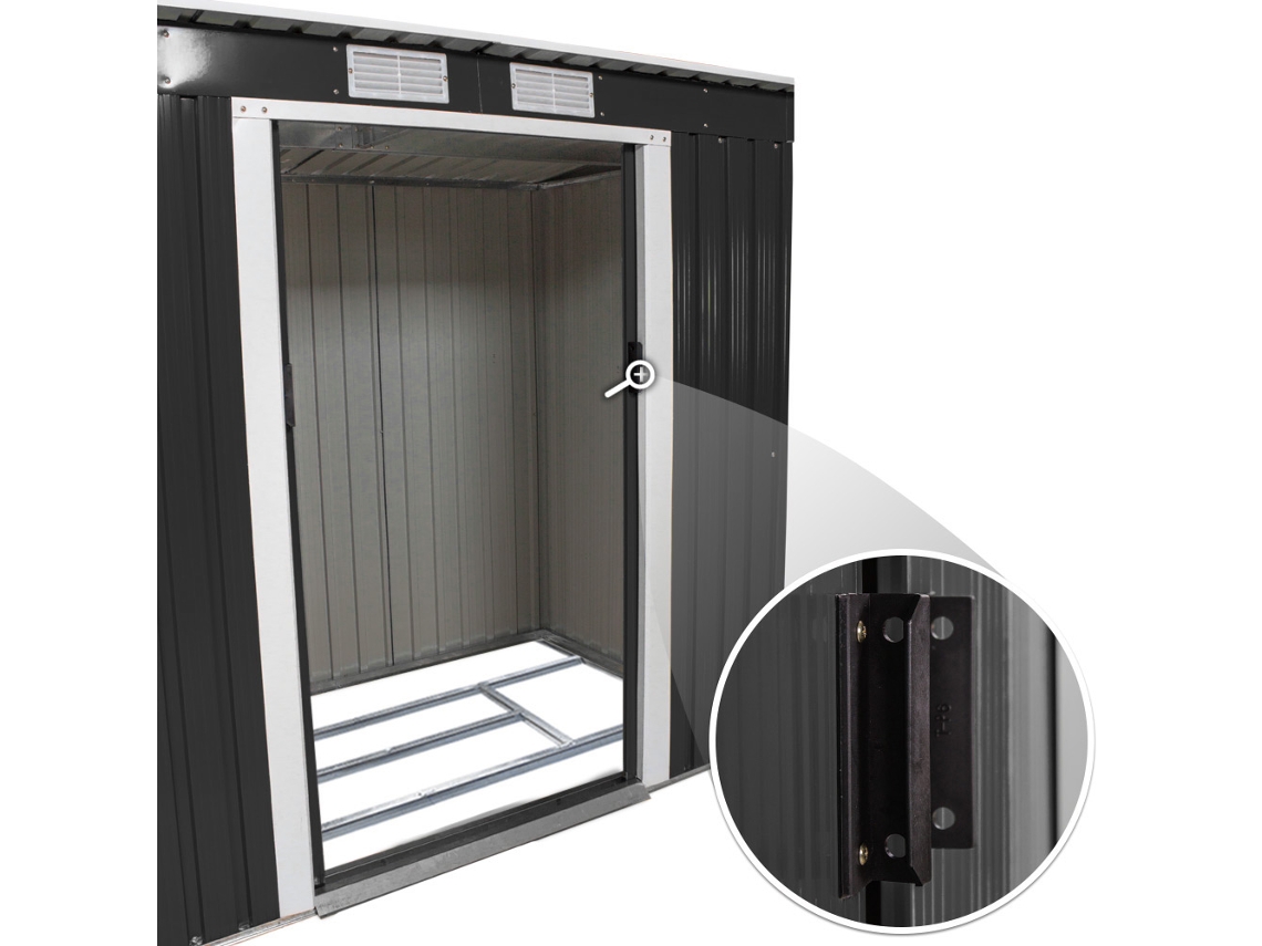 Abrigo TECTAKE de Telhado Plano (213x130x173 cm)