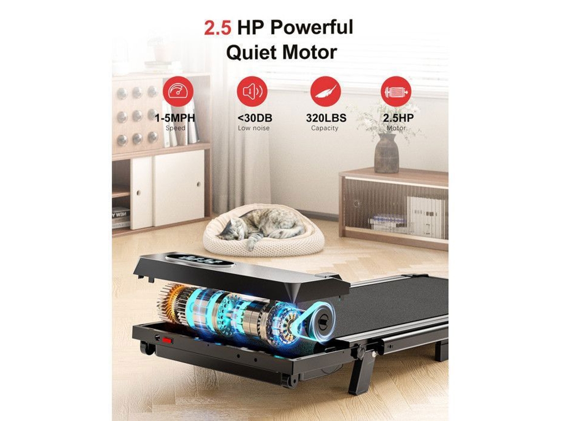 4 Em 1 Passadeira Dobrável Inclinado 7 | 1 8 Km/h | 2.5hp | Com Controle Remoto E Tela Lcd | Carga Máxima 120 Kg | Preto Bigzzia