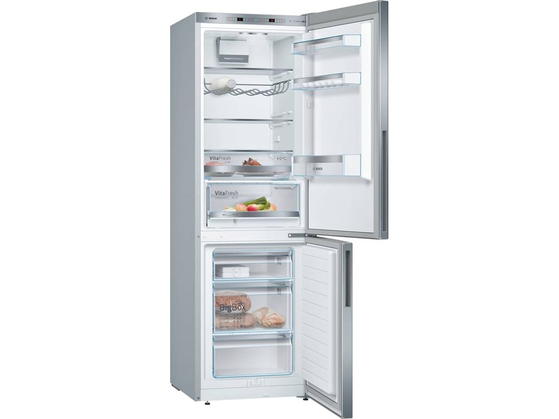 Frigorífico Combinado BOSCH KGE36AICA (Low Frost - 186 cm - 308 L - Inox)