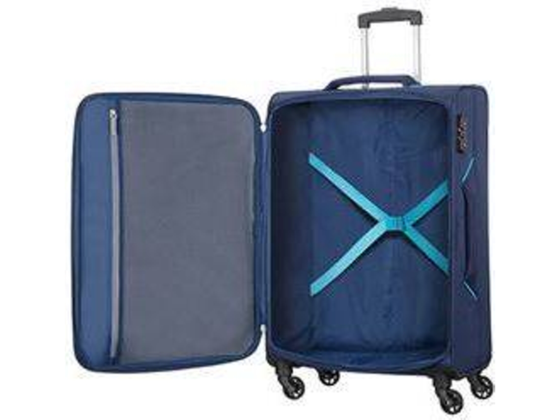 Mala de Viagem AMERICAN TOURISTER (Tamanho M - 67cm - 4 Rodas - Azul Marinho)