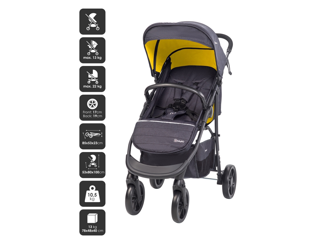 Carrinho De Bebé 3 In 1 Babygo Style Mustard