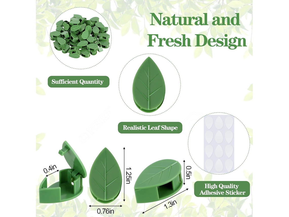 Conjunto de 60 Grampos de Fixação com Cestas Verdes e Adesivos Ferramentas de Jardinagem