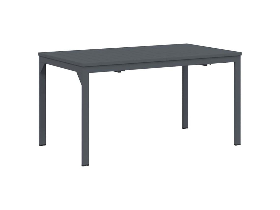Mesa Extensível Antracite 180x80x76 Cm Aço Para Jardim/terrac