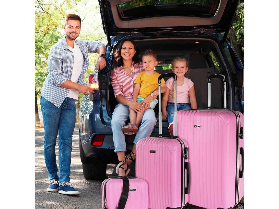 Conjunto de Malas Rígidas ITACA Sevron Rosa Abs 49X76X30 Cm