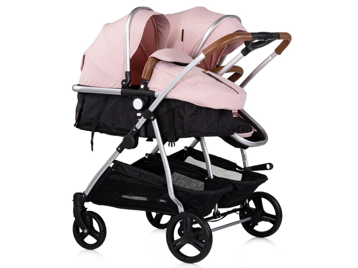 Carrinho Duplo Smart Duo Com 2 Cadeiras Auto E Base Isofix Chipolino Marshmallow