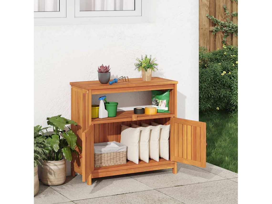 Mesa Consola Jardim 80x35x75 Cm Madeira Acácia Maciça Vidaxl