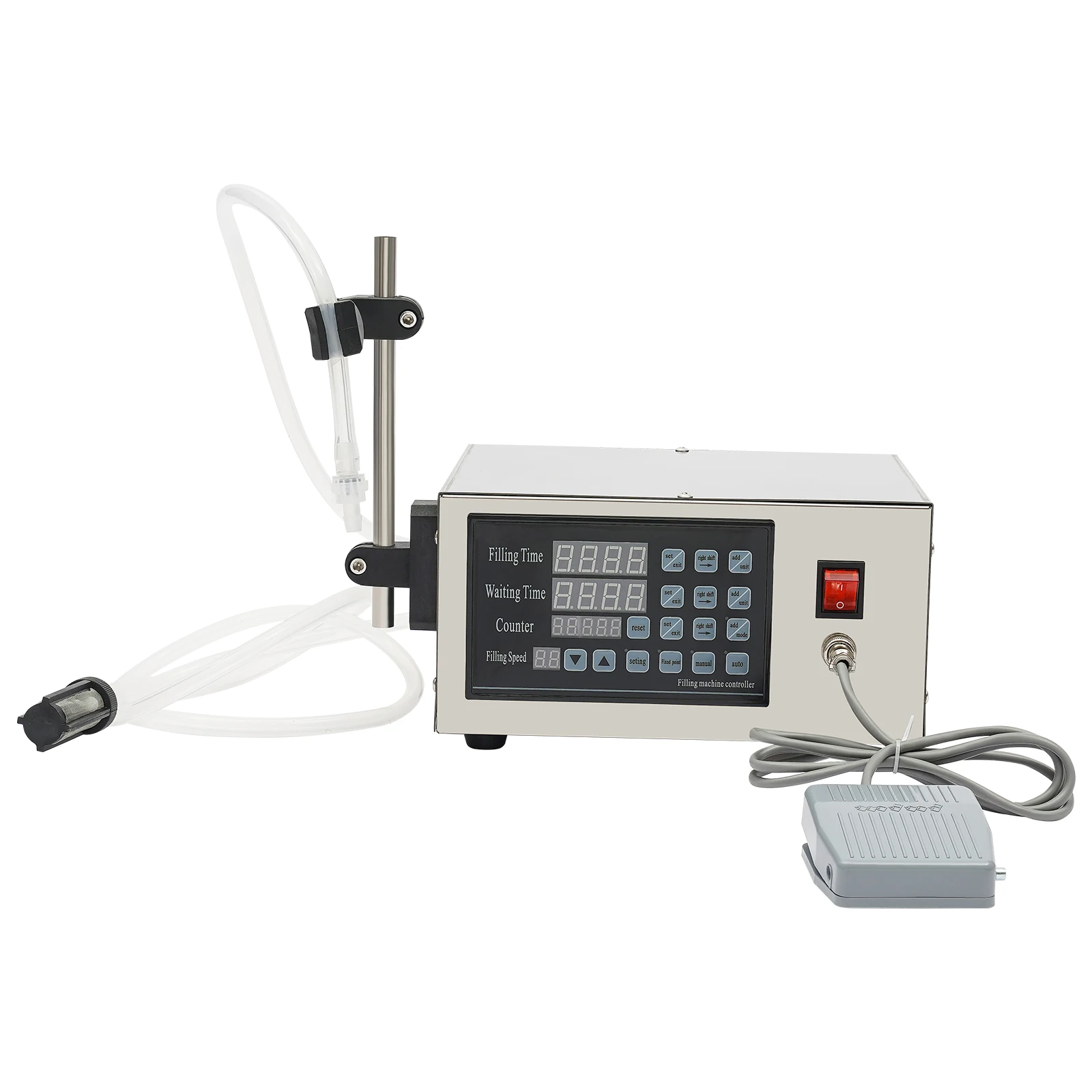 Máquina De Enchimento Líquido, Controle Manual E Automático, Aço Inoxidável Durável, Prata, M Oem