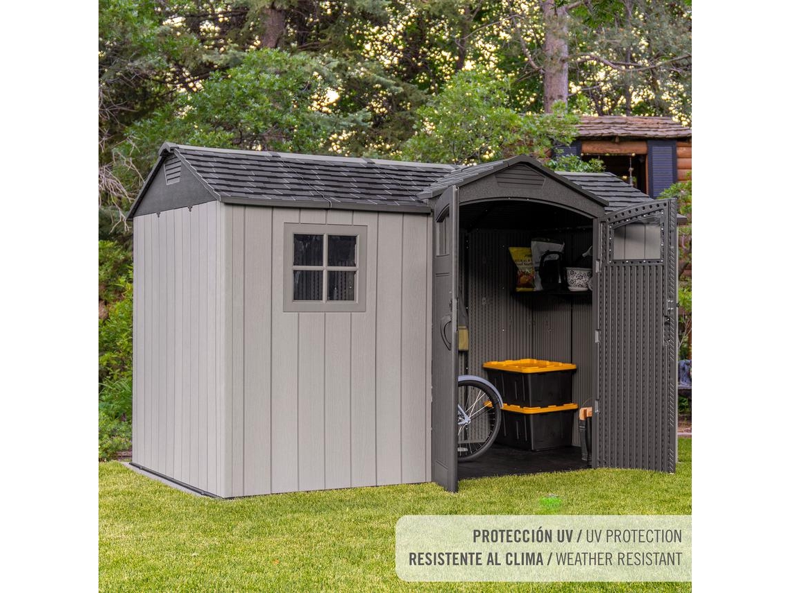 Galpão De Jardim Horizontal 7,6 M² Com Piso, Janela E Prateleiras Lifetime