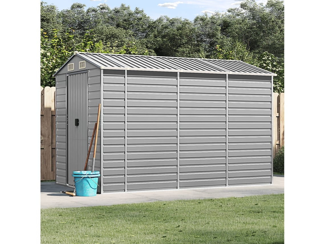 Abrigo VIDAXL Cinzento Aço (191x300x198 cm)