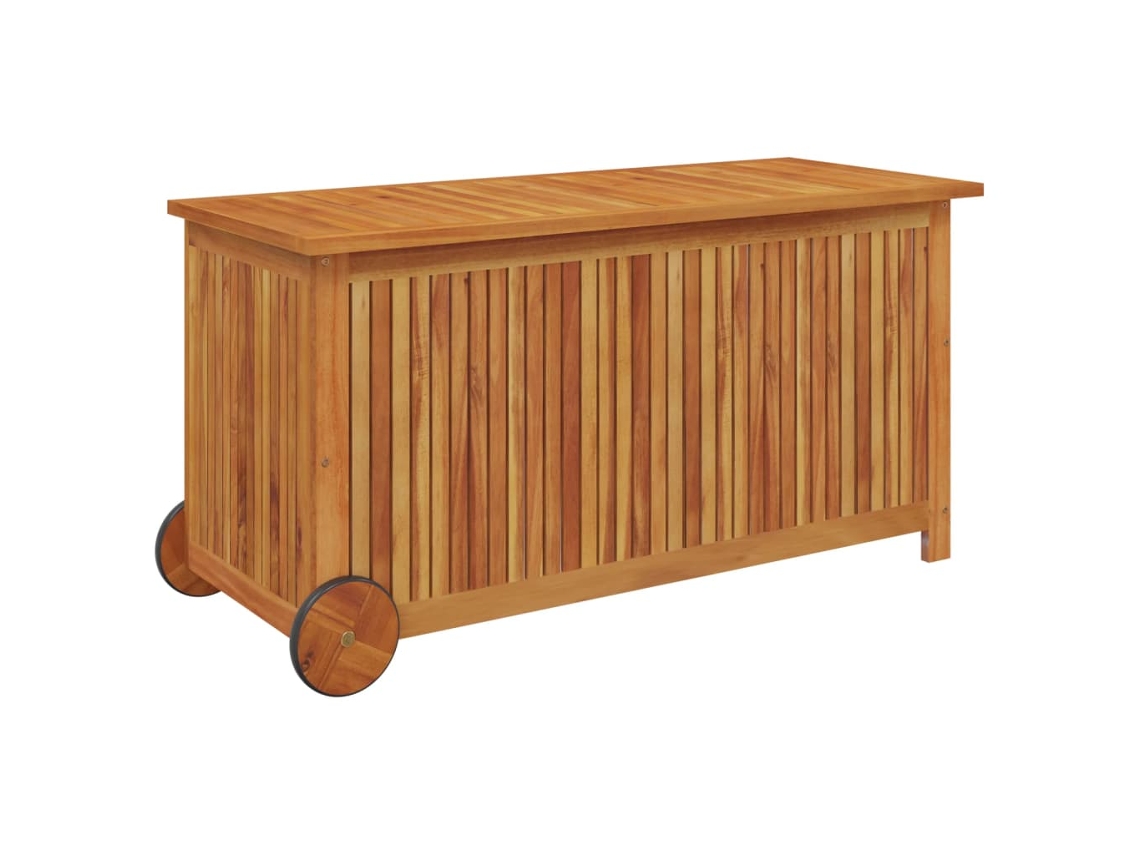 Caixa de Arrumação P/ Jardim com Rodas 113X50X58Cm Acácia Maciça PANGSHIYUAN