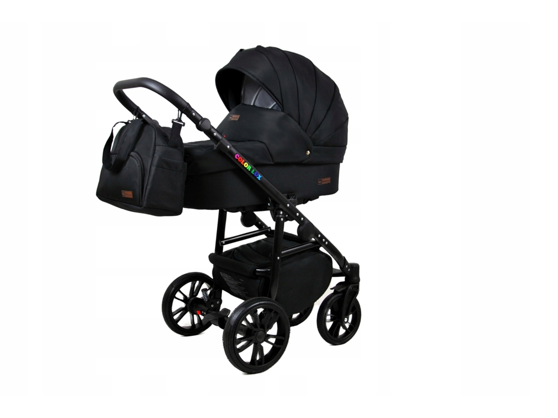 Carrinho de Bebé Multifuncional BABYLUX CLASSIC GOLD 4 Em 1 -Onyx BLACK FRAME - Ajustável e dobrável Construção leve em alumínio - Acessórios