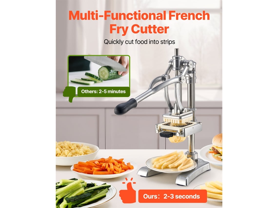Cortador de batata frita de aço inoxidável Vevor com 3 lâminas e 1 amassador