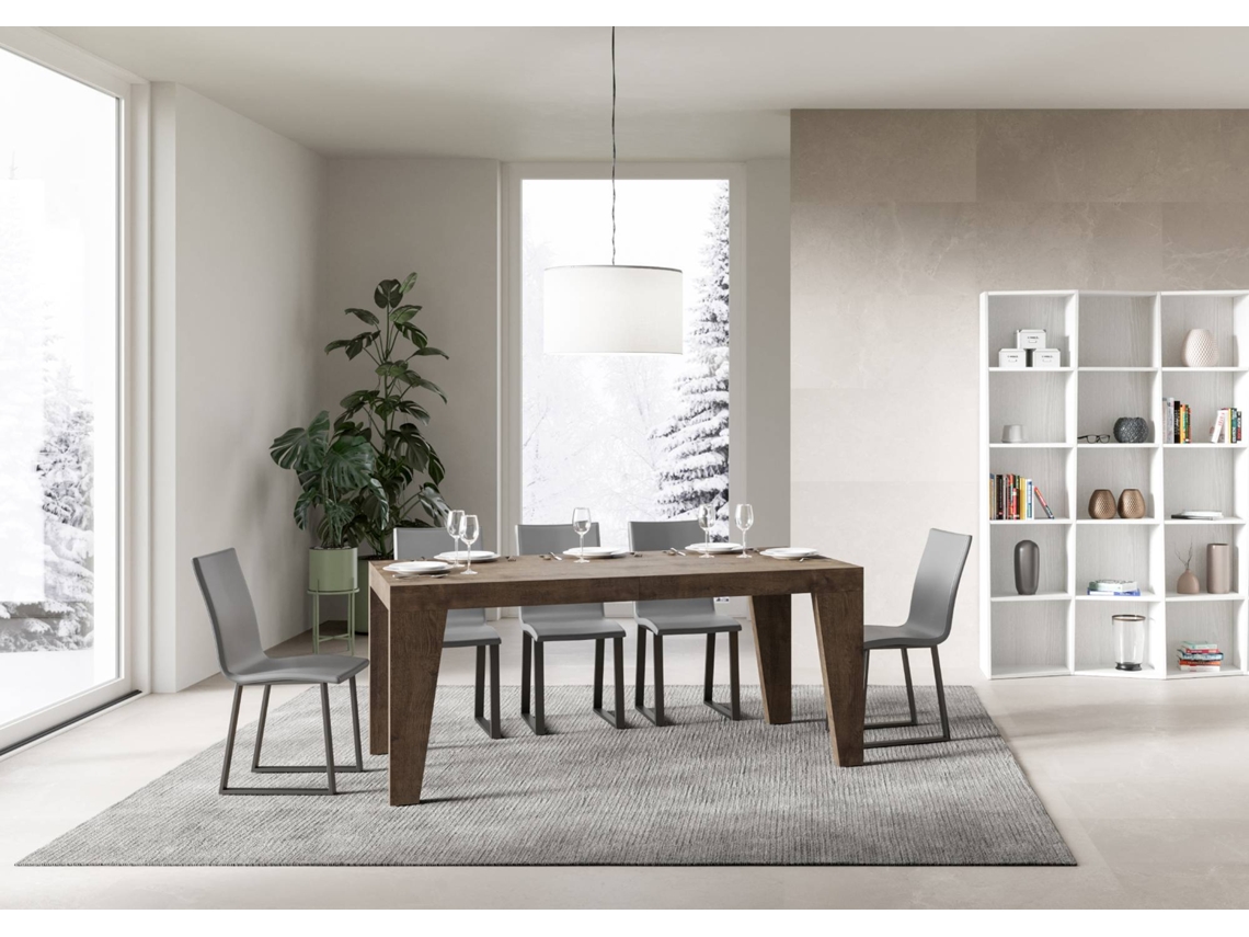 Mesa de Jantar Extensível 90X180/284 Cm Naxy Premium Nogueira ITAMOBY