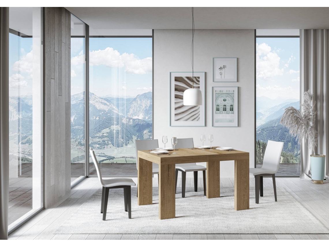Mesa de Jantar Extensível 90X130/234 Cm Roxell Premium Carvalho Natural ITAMOBY