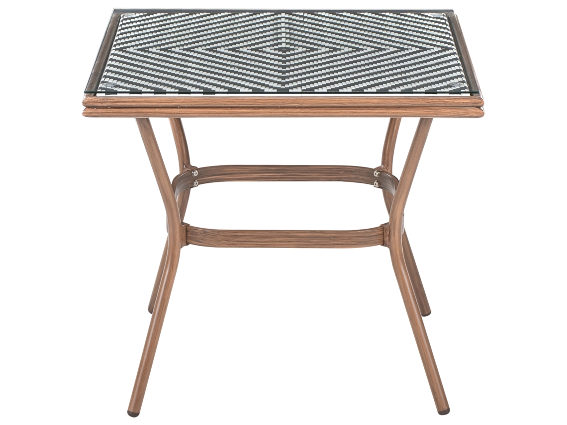 Mesa De Balcón Beliani Rifreddo De Ratán Sintético Negro 80x80x71