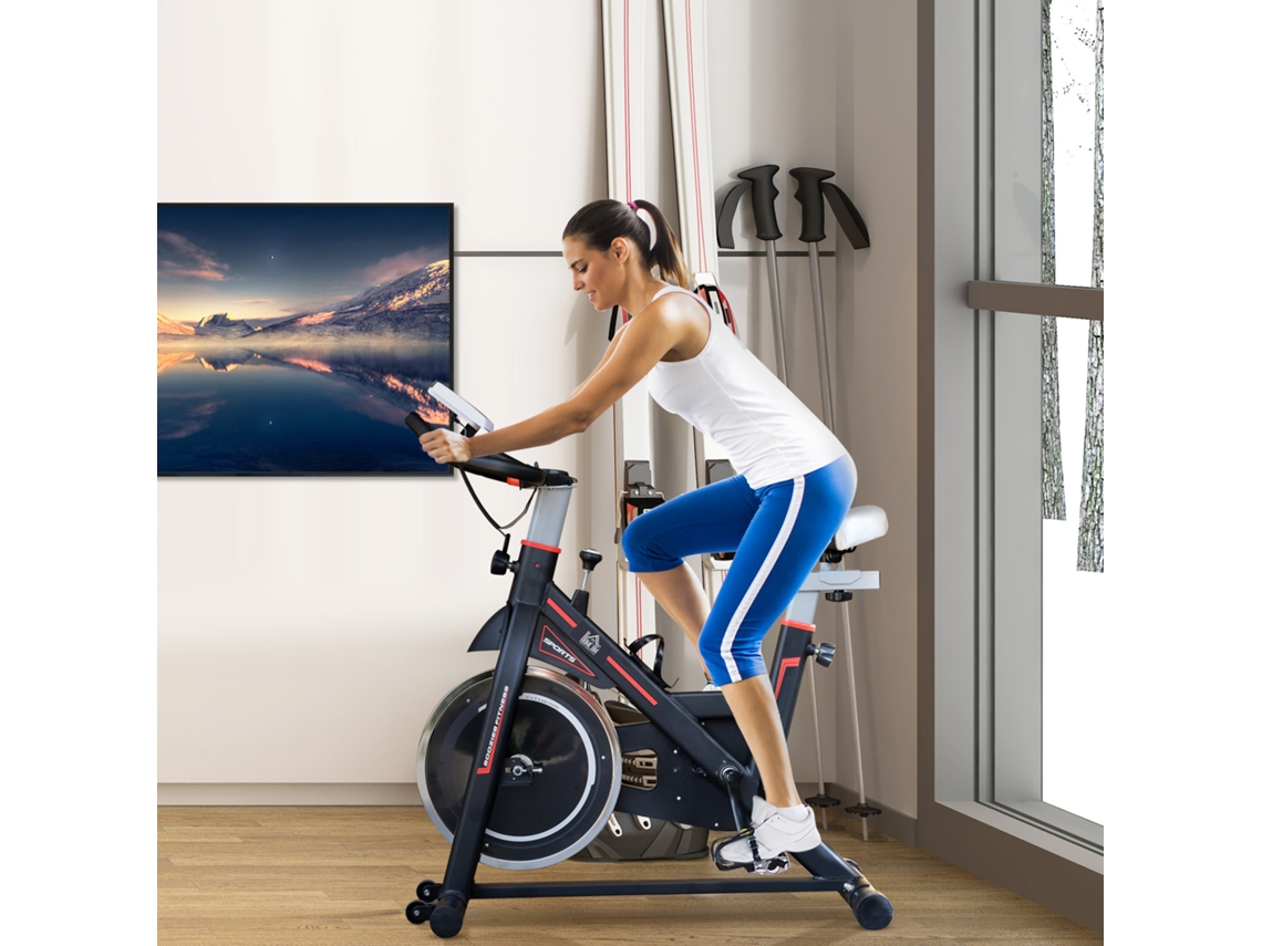 Bicicleta Estática Aço cor Negro 103x48x115cm HOMCOM