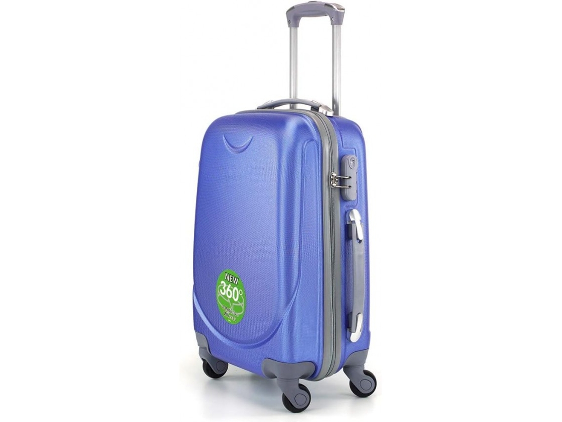 Conjunto De 3 Malas Bagagem De Mão Cabine De Viagem Grande Média Pequena 4 Rodas Giratórias 360º Azul DESSY