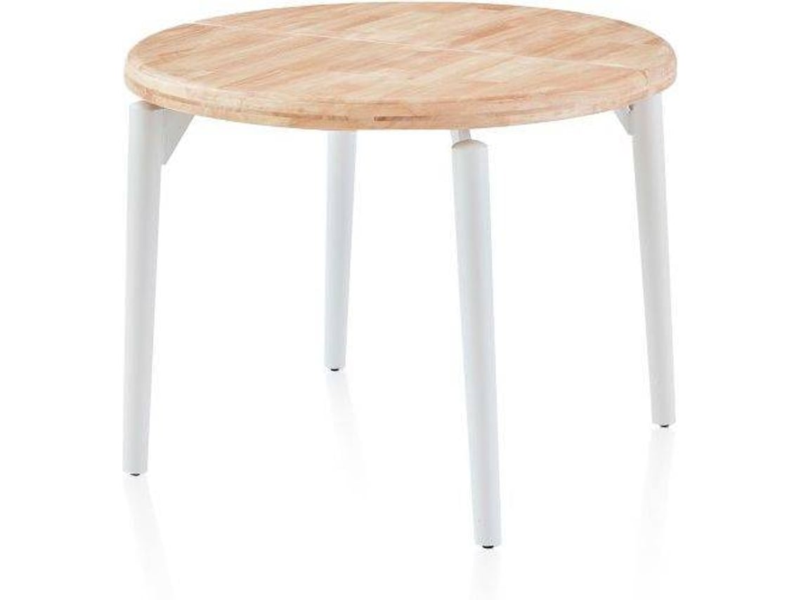 Mesa redonda extensível Padma Carvalho branco 100 X 76 X 100 Cm Duehome