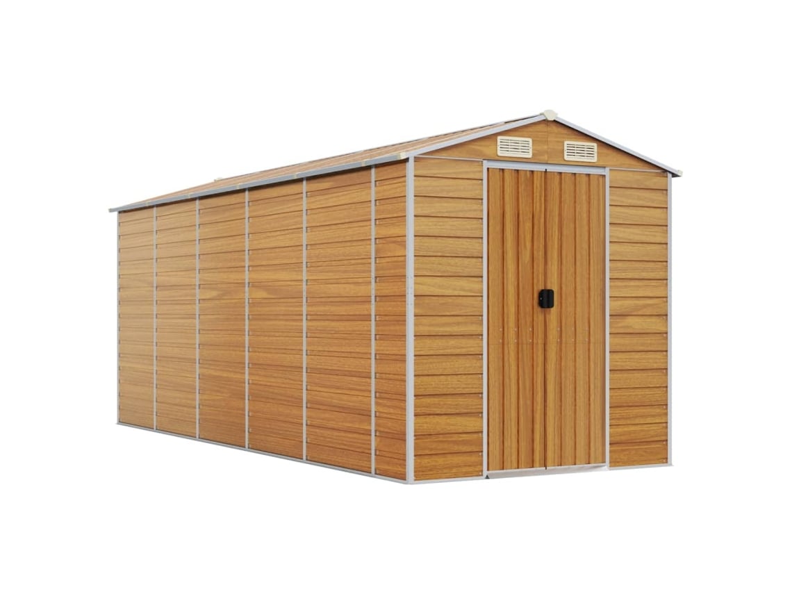 Abrigo MAISON EXCLUSIVE 191x470x198 cm Aço Galvanizado Castanho-Claro