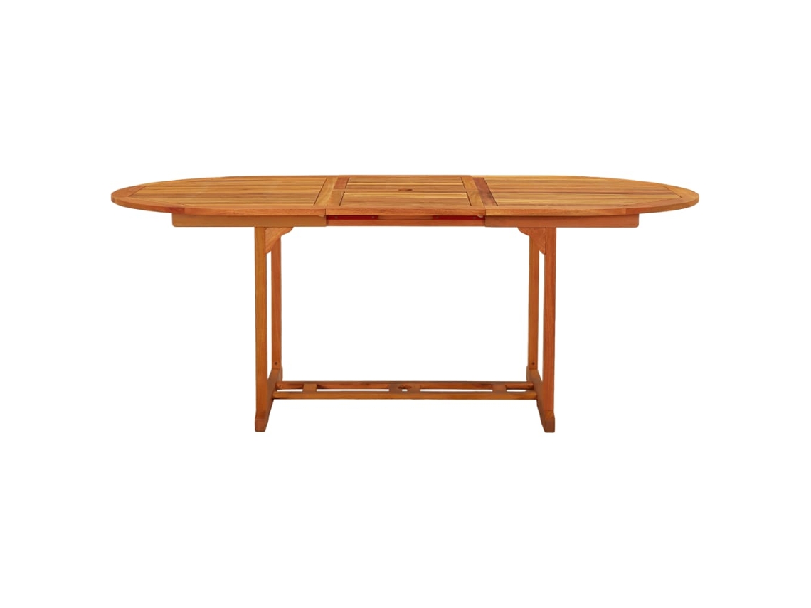 Mesa De Jardim Extensível 200x100x75 Cm Madeira Eucalipto Maciça