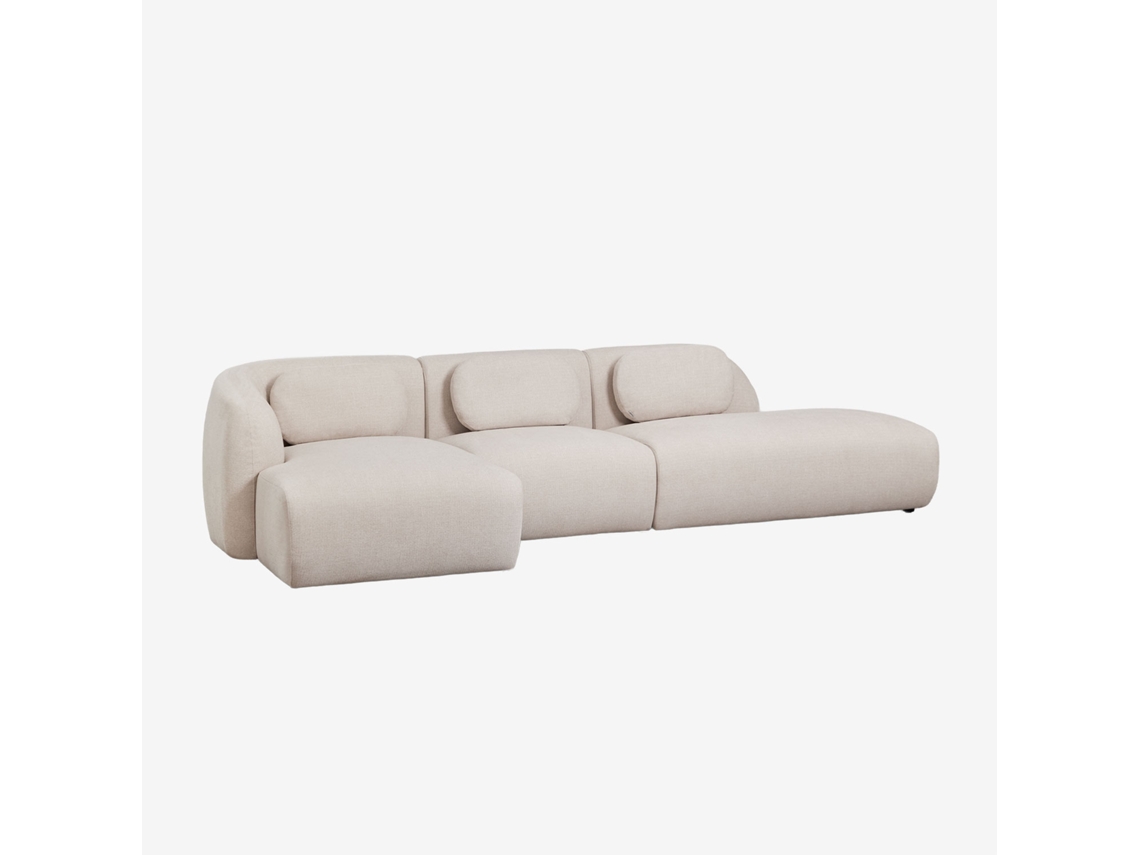 Sofá Modular Chaise Longue Esquerdo De 3 Peças Com Divã Direito Em Chenille Coquette Poliéster Sklum