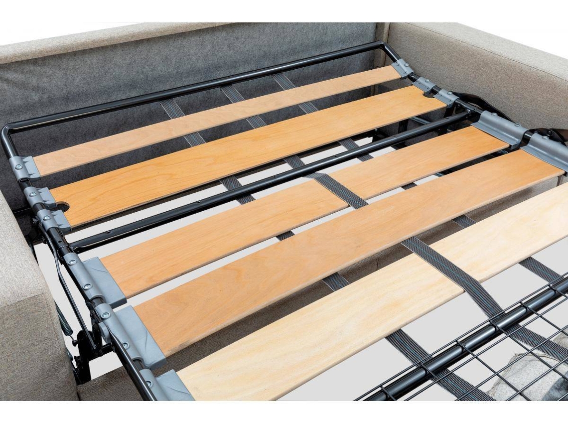 Sofá Cama Emir VENTE-UNIQUE (Cinzento - Pele sintética - 224x95x85 cm/Dimensões da cama: 160-179 cm)