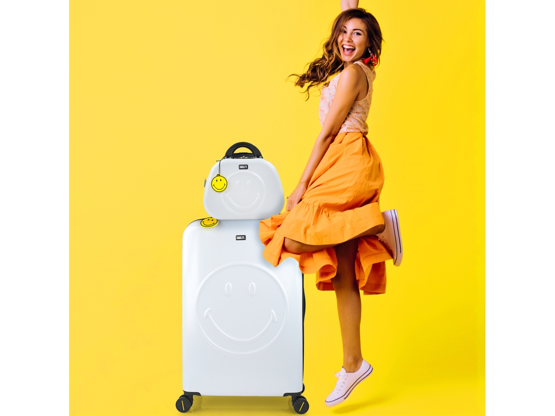 Conjunto de Malas SMILEY ORIGINALS Pc SMILEY ORIGINALS Branco-Preto 48X71X30 Cm 88L