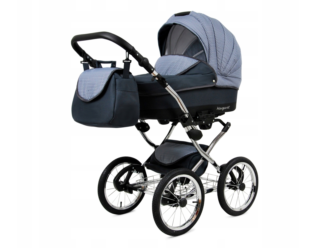 Carrinho de Bebé Multifuncional BABYLUX MARGARET EXCLUSIVE 4 Em 1 -Magic Grey - Ajustável e dobrável Construção leve em alumínio - Acessórios