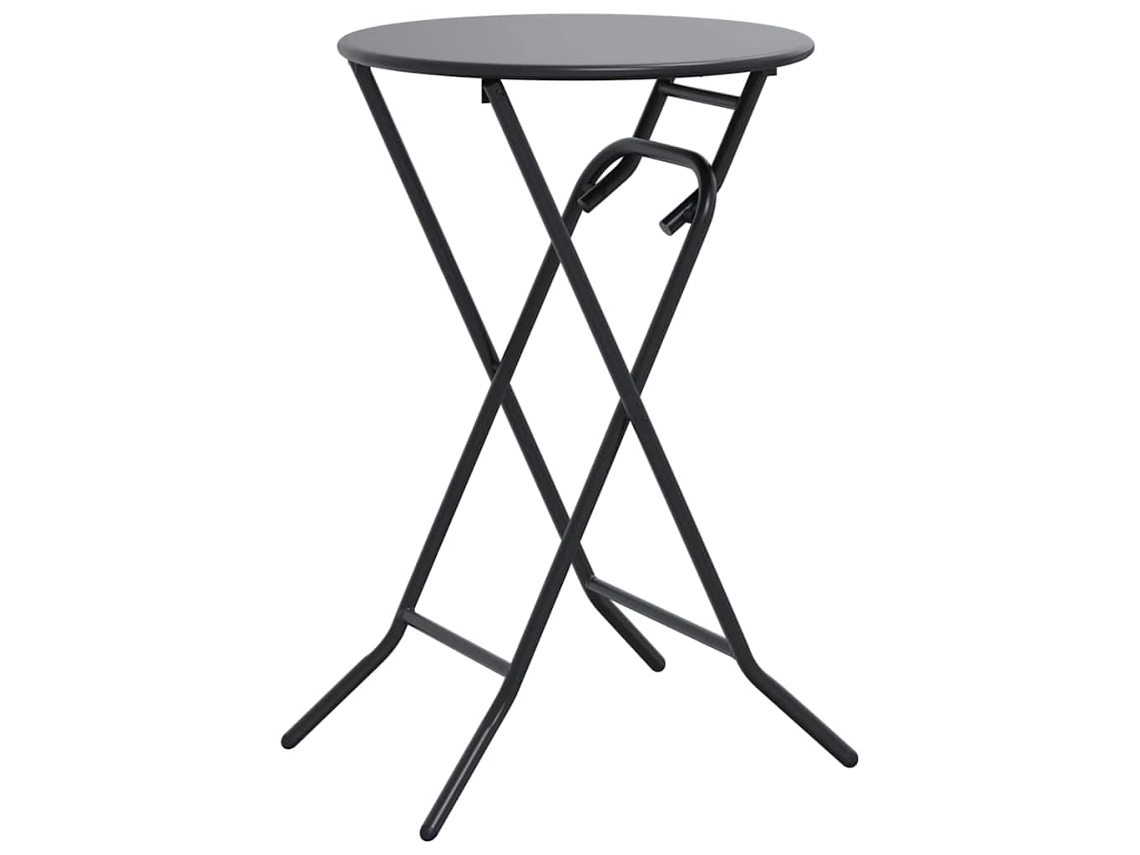 Mesa De Jardim Antracite 50x50x72 Cm Aço Versátil E Resistente