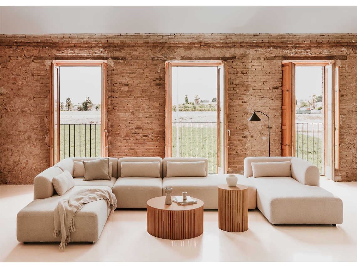 Sofá Modular Chaise Longue Direita 5 Peças Com Chaise Fogler Dupla Poliéster Sklum