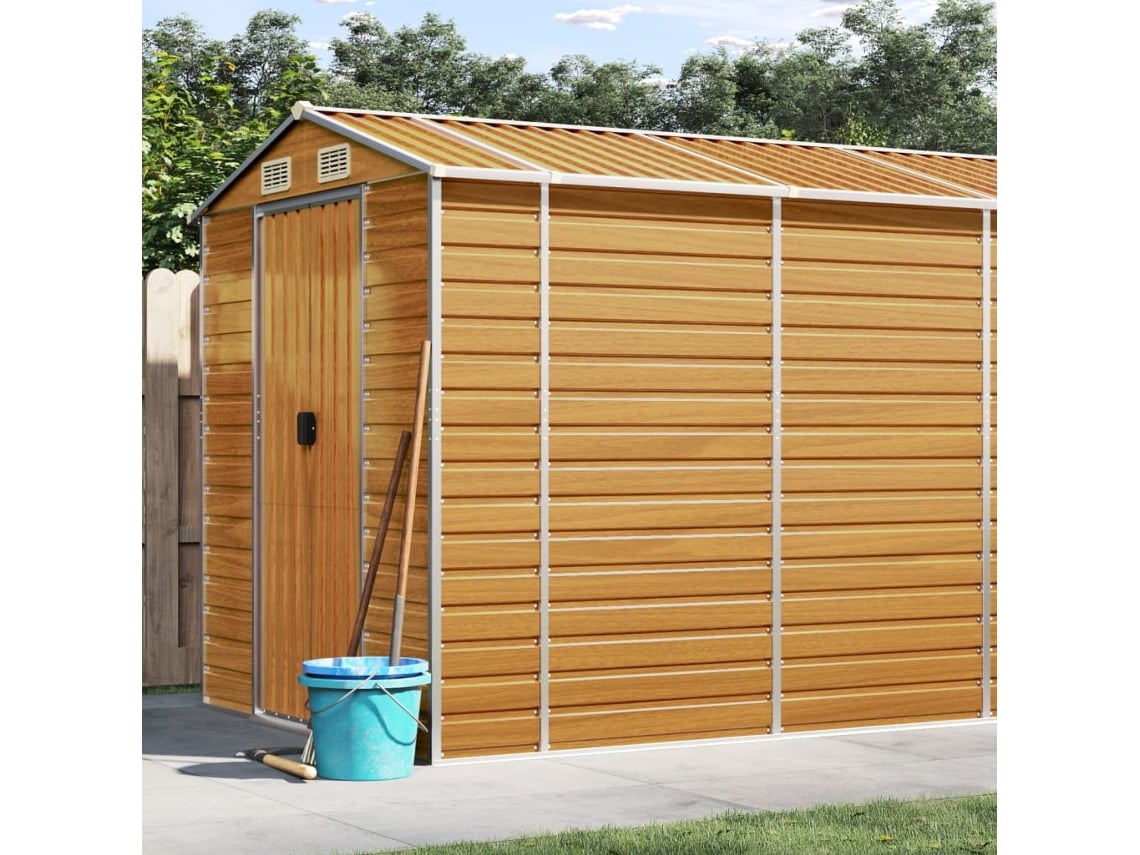 Abrigo VIDAXL Marrom Aço (191x895x198 cm)