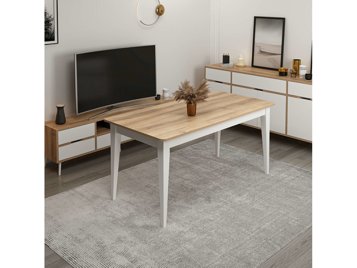 Mesa de jantar extensível Elina com tampo Venprodin bege