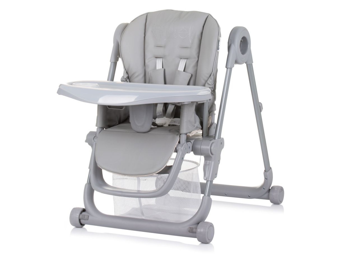 Cadeira Alta Master Chef com Assento Reclinável em Couro Sintético Pure Grey CHIPOLINO