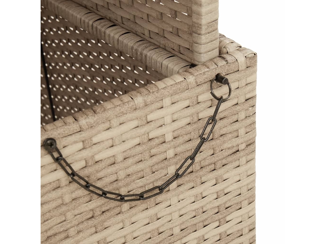 Mesa de Jardim 90X55X71 Cm Vime Pe e Madeira de Acácia Bege PANGSHIYUAN