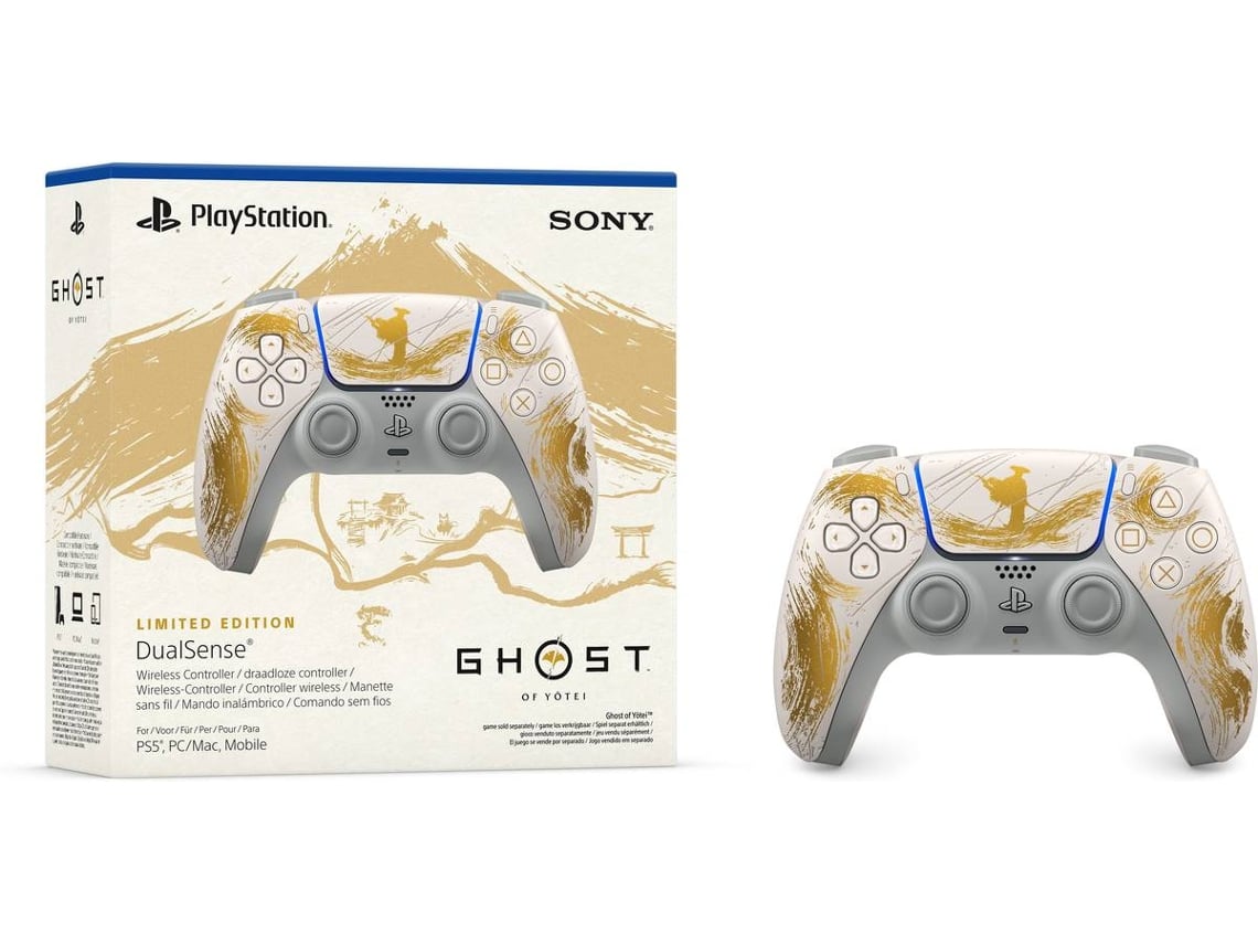Comando DualSense PS5 Ghost of Yōtei Edição Limitada Gold
