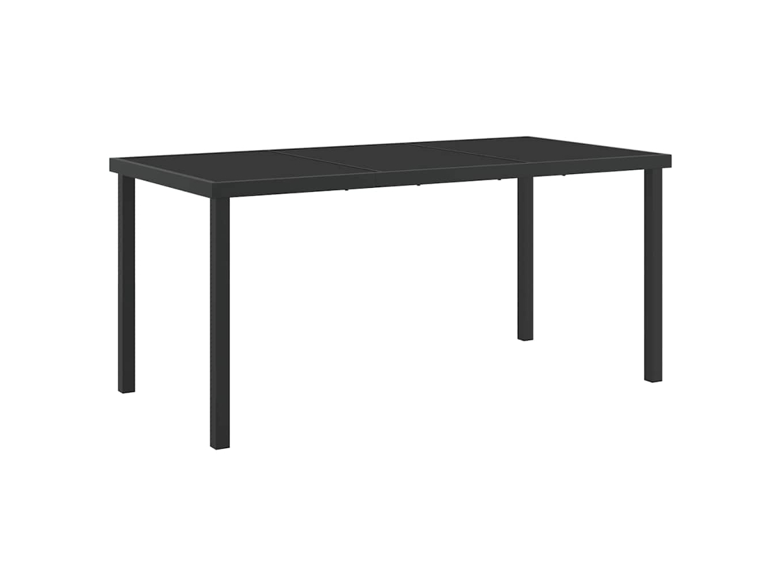 Mesa De Jardim Preto 160x80x73 Cm Madeira Teca Maciça Vidaxl