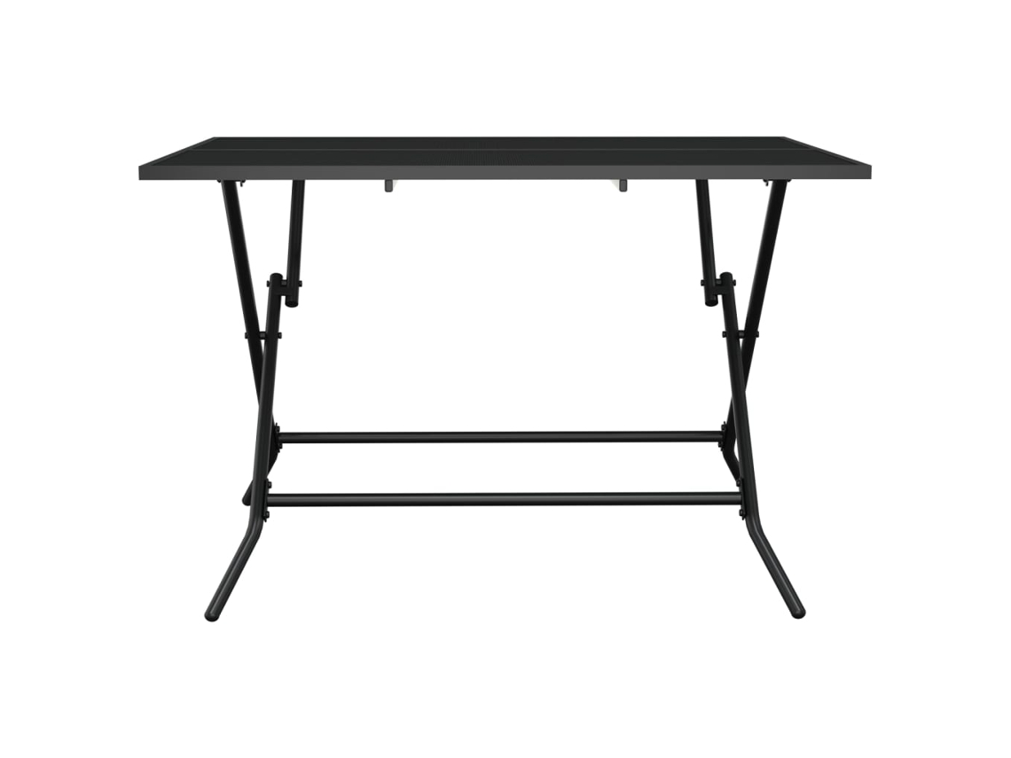 Mesa De Jardim Dobrável Malha Aço Antracite 110x80x72 Cm