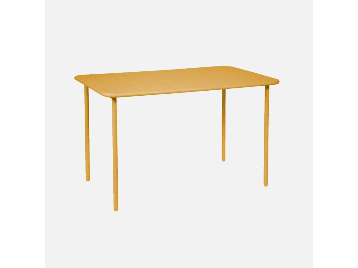 Mesa De Jardim Em Metal, 4 Cadeiras, Ocre Sweeek