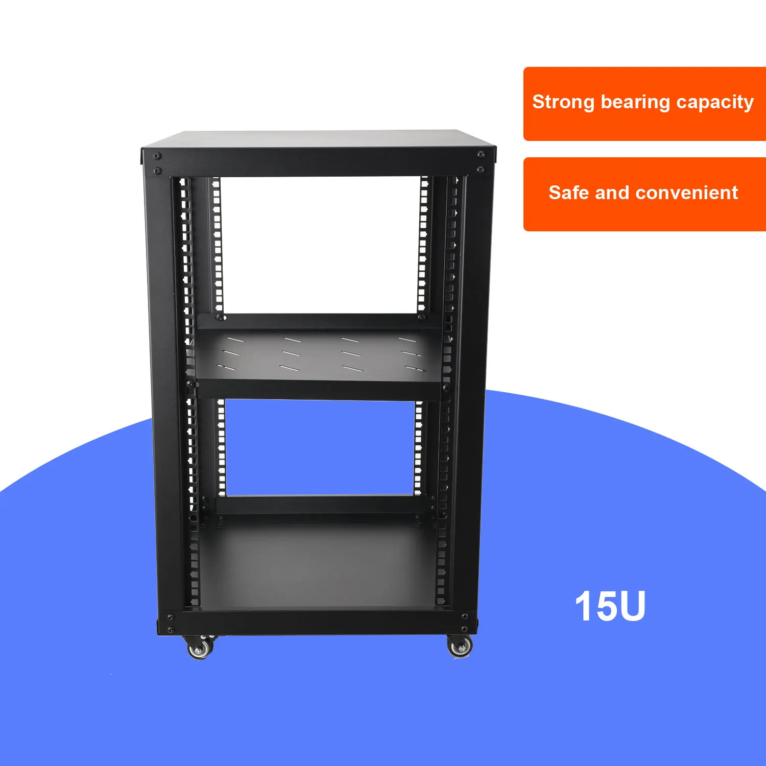Armário De Rede, Suporte Reforçado, Mobilidade, 15u