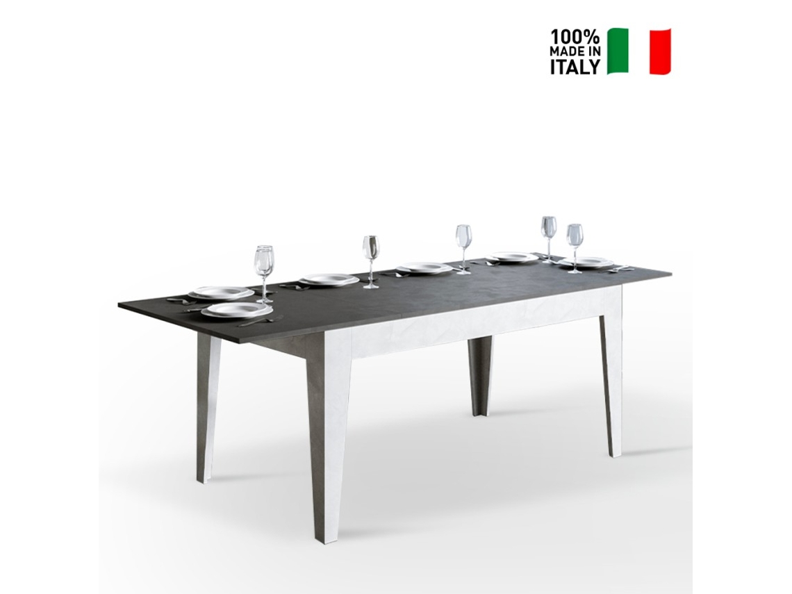 Mesa de jantar extensível 90x160-220cm cinza branco Cico Mix BA