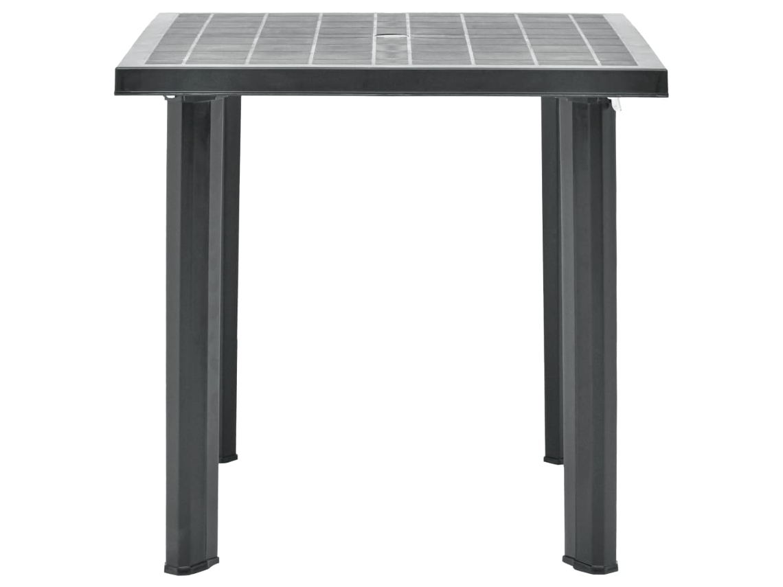 Mesa De Jardim 80x75x72 Cm Plástico Antracite Com Orifício Para Guarda Sol
