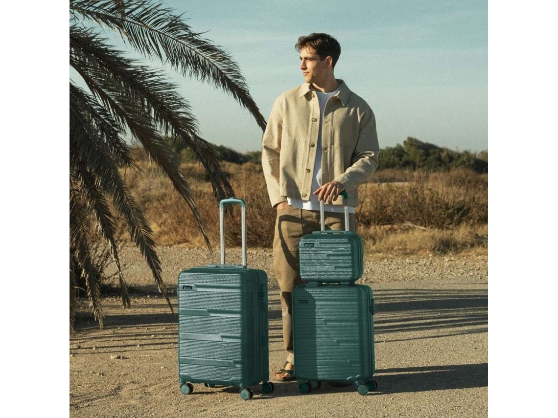 Conjunto de 3 Malas NUMADA Upfly T10 Verde (Mala Cabine 55x40x20 cm/Média 60L/Necessaire)