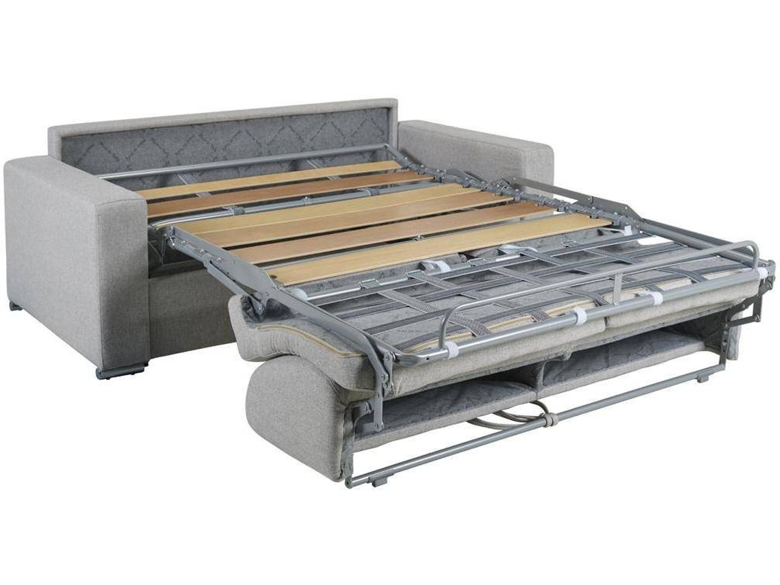 Sofá Cama Calito VENTE-UNIQUE (Castanho Chocolate - Tecido e Veludo - 194x94x85 cm/Dimensões da cama: 140-159 cm)