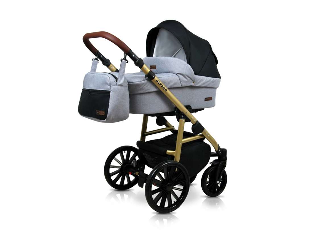 Carrinho de Bebé Multifuncional BABYLUX ASPERO 4 Em 1 -Silver black - Ajustável e dobrável Construção leve em alumínio - Reversibilidade - Acessórios