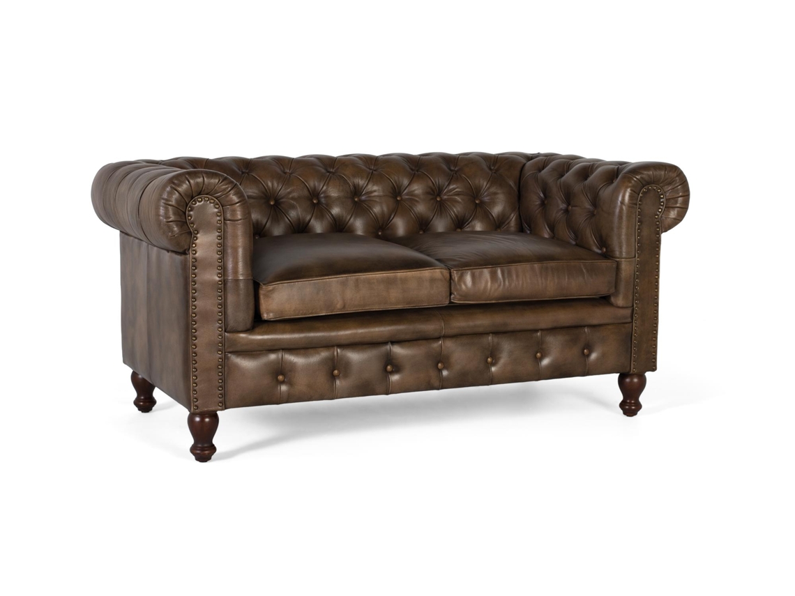 Sofá Chesterfield De Dois Lugares Em Couro Com Acabamento Tufado Giner Y Colomer