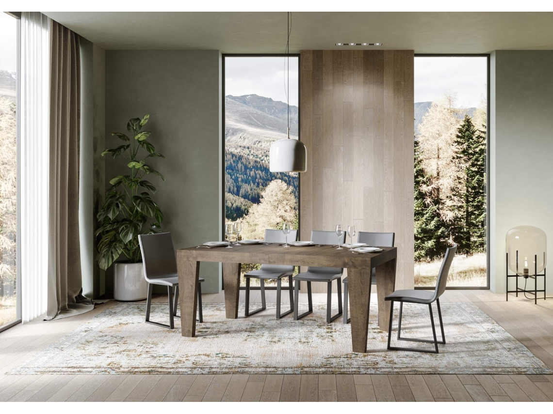 Mesa de Jantar Extensível 90X180/284 Cm Spimbo Premium Nogueira ITAMOBY