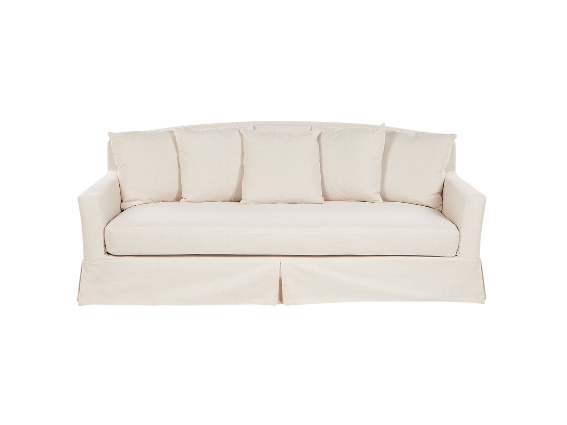 Capa de sofá de 3 lugares BELIANI Gilja de Poliéster Creme 212x107x89